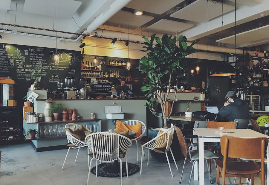 A local café with regulars settled in
